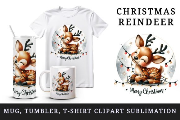 Download Christmas Reindeer Tumbler Mug Clipart - Premium Resources
