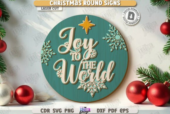Download Christmas Round Sign Laser Cut | Winter - Christmas round sign laser cut Collection