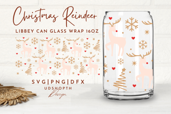 Download Christmas Reindeer Can Glass Svg, 16oz - Premium Bundle