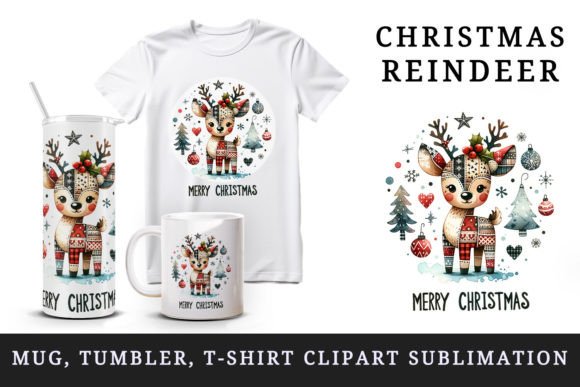 Download Christmas Reindeer Tumbler Mug Clipart - Premium Resources