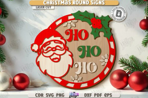 Download Christmas Round Sign Laser Cut | Winter - Christmas round sign laser cut Collection