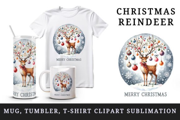 Download Christmas Reindeer Tumbler Mug Clipart - Premium Resources
