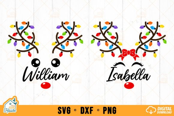 Download Christmas Reindeer String Lights Name - Premium Bundle